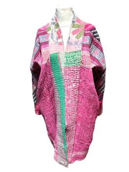 TALES BY SOLID, Kantha Jacke lang, pink