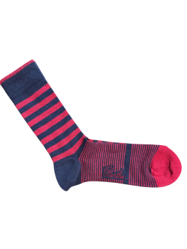 Berthé aux grands pieds, Unisex Socken Streifen dunkelblau/rot