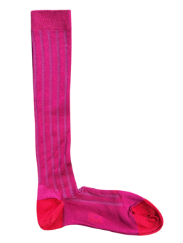 Berthé aux grands pieds, Kniestrümpfe mit Seide fuchsia