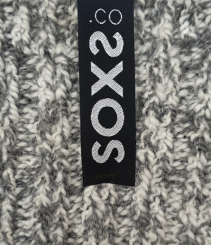 SOXS, Wollsocken grau mit schwarzem Label