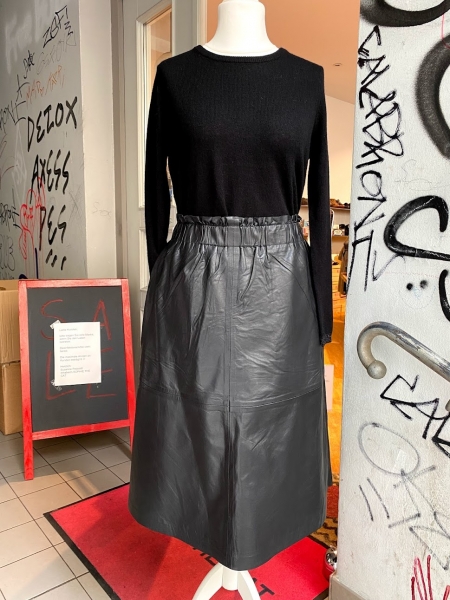 Coster Copenhagen, A-line Leather Skirt black